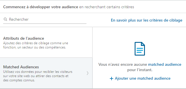 Matched audience Linkedin